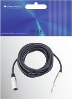 Omnitronic 3022519D XLR Adapterkabel [1x XLR-Stecker 3 polig - 1x Klinkenstecker 6.3 mm (mono)] 10.00 m Schwarz (3022519D)