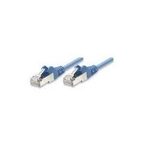 Intellinet Network Patch Cable, Cat6, 5m, Blue, CCA, U/UTP, PVC, RJ45, Gold Plated Contacts, Snagless, Booted, Lifetime Warranty, Polybag - Patch-Kabel - RJ-45 (M) zu RJ-45 (M) - 5,0m - UTP - CAT 6 - geformt, ohne Haken - Blau (343305)