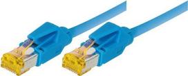 Patchkabel S/FTP, PiMF, Cat 6a, blau, 1,0 m Für 10 Gigabit/s, halogenfrei, mit Leoni-Kabel und Hirosesteckern TM31 (70701B)