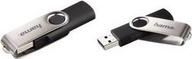 hama USB 2.0 Speicherstick FlashPen Rotate, 64GB Datentransferrate: 6MB/Sek., aus Kunststoff / Metall, - 1 Stück (104302)