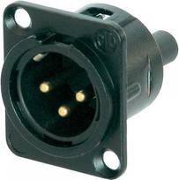 NEUTRIK XLR-Steckverbinder Flanschstecker, Kontakte gerade Polzahl: 3 Schwarz NC3MD-S-B-1 1 St. (NC3MD-S-B-1)