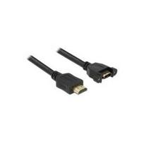 DeLOCK - Video-/Audio-/Netzwerkkabel - HDMI - 28 AWG - HDMI, 19-polig (W) - HDMI, 19-polig (M) - 1,0m - Schwarz (85102)