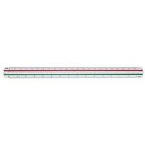STAEDTLER Dreikant-Maßstab Mars 561 98-2BK, weiß aus Kunststoff, farbige Hohlkehlen, geprägte Teilung, - 1 Stück (561 98-2BK)