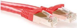 ACT Red 10 meter SFTP CAT6A patch cable snagless with RJ45 connectors. Cat6a s/ftp snagless rd 10.00m (FB6510)