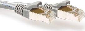 ACT Grey 15 meter SFTP CAT6A patch cable snagless with RJ45 connectors. Cat6a s/ftp snagless gy 15.00m (FB3015)