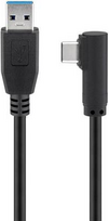 Goobay USB-C™ auf USB A 3.0 Kabel 90°, schwarz, 3 m - USB 3.0-Stecker (Typ A) > USB-C™-Stecker (66504)