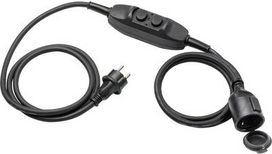 AS Schwabe 45222 Strom Verlängerungskabel Schwarz 1.5 m mit FI-Schutzschalter (45222)