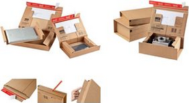 ColomPac Paket-Versandkarton POST, Größe: S, braun Postversandkarton aus stabiler Wellpappe, porto-optimiert - 10 Stück (CP 067.02)