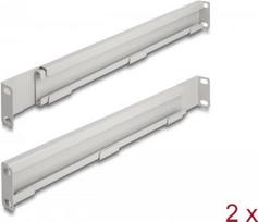 Delock - Rack Bracket - einstellbare Länge 368 - 600 mm - Seite - Grau - 1U - 48.3 cm (19) (Packung mit 2)