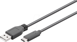 Wentronic 41074 USB Kabel 1 m 3.2 Gen 2 (3.1 Gen 2) USB A USB C Schwarz (41074)