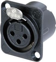 Neutrik XLR-Steckverbinder Flanschbuchse, Kontakte gerade Polzahl: 3 Schwarz NC3FD-LX-B 1 St. (NC3FD-LX-B)
