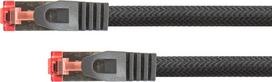 RNS® Patchkabel mit Rastnasenschutz und Nylongeflecht, Cat. 6, S/FTP, PiMF, PVC, 250MHz, OFC, schwarz, 5m, PYTHON® Series (8063PY-050S)