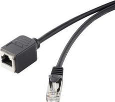 Renkforce RJ45 Netzwerk Verlängerungskabel CAT 5e F/UTP 1 m Schwarz mit Rastnasenschutz, vergoldete Steckkontakte Renkforce (1464707)