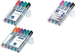 STAEDTLER Lumocolor Flipchart-Marker 356, 4er Etui Strichstärke: 2,0 mm, Rundspitze, nachfüllbar, DRY SAFE, - 1 Stück (356 WP4-1)