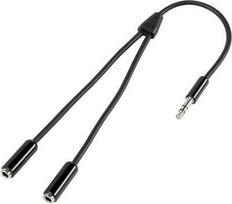 SpeaKa Professional SP-7870032 Klinke Audio Anschlusskabel [1x Klinkenstecker 3.5 mm - 2x Klinkenbuchse 3.5 mm] 20.00 cm Schwarz SuperSoft-Ummantelung (SP-7870032)