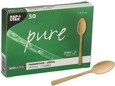 PAPSTAR Fingerfood-Löffel pure, 95 mm, natur aus Bambus, biologisch abbaubar und kompostierbar, - 1 Stück (88979)