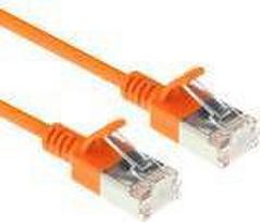 ACT Orange 10 meter LSZH U/FTP CAT6A datacenter slimline patch cable snagless with RJ45 connectors (DC7110)