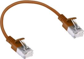 ACT Brown 0.15 meter LSZH U/FTP CAT6A datacenter slimline patch cable snagless with RJ45 connectors (DC7230)