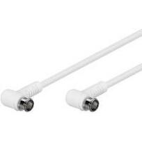 Wentronic Goobay SAT Winkel Anschlusskabel, F-Quick, 100% geschirmt, Weiß, 1.5 m - F-Stecker (Quick) 90°  F-Stecker (Quick) 90° (67341)