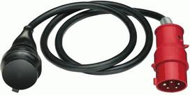 brennenstuhl H07RN-F 3G1,5 - Spannungsversorgungs-Verlängerungskabel - IEC 60309 16A (M) bis IEC 60309 16A (W) - 1,5m - Schwarz - Deutschland (1132960)