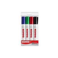 Kores Whiteboard- & Flipchart-Marker K MARKER, 4er Etui Keilspitze, Strichstärke: 3-5 mm, schnell trocknend, - 1 Stück (M20845)