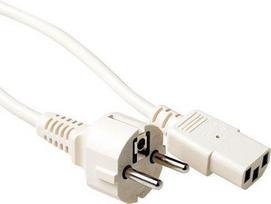 ACT Powercord mains connector CEE7/7 male - C13 2.50 m off-white. Length: 2.5 m Powercord schuko r-c13 iv 2.5m (AK5009)
