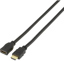 SpeaKa Professional HDMI Verlängerungskabel [1x HDMI-Stecker - 1x HDMI-Buchse] 1 m Schwarz (SP-7870528)