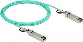 DeLOCK - Netzwerkkabel - SFP+ (M) bis SFP+ (M) - 5,0m - 3 mm - Glasfaser - SFF-8431/SFF-8432 - Active Optical Cable (AOC) - Aquamarin (86641)