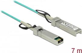 DeLOCK - Netzwerkkabel - SFP+ (M) bis SFP+ (M) - 7,0m - 3 mm - Glasfaser - SFF-8431/SFF-8432 - Active Optical Cable (AOC) - Aquamarin (86642)