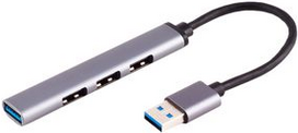 shiverpeaks BS13-50001 Schnittstellen-Hub USB 3.2 Gen 1 (3.1 Gen 1) Type-A 5000Mbit/s Aluminium - Schwarz (BS13-50001)