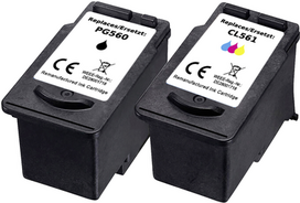 Renkforce Tinte Kombi-Pack ersetzt Canon PG-560 + CL-561 (3713C006) Kompatibel Schwarz, Cyan, Magenta, Gelb RF-I-C-PG560CL561BKCMY2PK RF-5706084 (RF-5706084)
