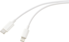 Renkforce USB-Kabel USB 2.0 USB-C® Stecker, Apple Lightning Stecker 1.00 m Weiß (frosted) RF-5724078 (RF-5724078)