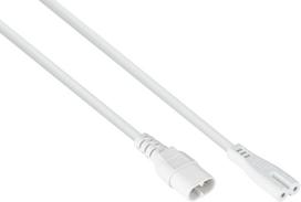 kabelmeister Euro-Verlängerung Stecker C8 (gerade) an Buchse C7 / Euro 8 (gerade), weiß, 0,75mmÂ², 0,1m (SK0870-W001)