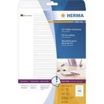 HERMA Special - Permanent selbstklebende, matte, lichtundurchlässige CD/DVD-Papieretiketten - weiß - 114,3 x 5,5 mm 1200 Etikett(en) (25 Bogen x 48) (5078)