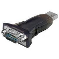 Wentronic Goobay USB seriell RS232 Konverter mini, Schwarz - USB 2.0-Stecker (Typ A) > D-SUB/RS-232-Stecker (9-polig) (69822)