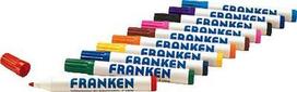 FRANKEN Weisswandtafel-Marker Rundsp. Strichst. ca. 2-6mm Pigmenttinte trocken abwischb. farb.sort. schwarz rot blau gruen 10Stueck (Z1901)