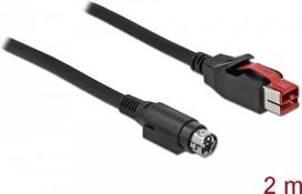 DeLOCK - Powered USB-Kabel - USB PlusPower (24 V) (M) bis Strom mini-DIN (M) 2,0m - Schwarz (85946)