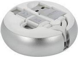DeLOCK 5,10cm (2) 1 - USB-Kabel - USB (M) bis Micro-USB Typ B, USB-C (M) - USB2.0 2,1 A - 92cm - einziehbar, flach - weiß, Silber (85821)