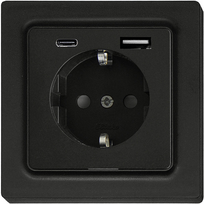 Eltako Schutzkontakt-Steckdose anthrazit matt DSS55E+USBA+C-am (30055900)