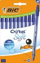 BIC Kugelschreiber Cristal Soft transparent, Schreibfarbe: blau, 10 St. (516357)