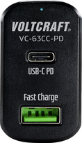 VOLTCRAFT VC-63CC-PD KFZ USB-Ladegerät Ausgangsstrom (max.) 3 A 2 x USB, USB-C™ Buchse USB Power Delivery (USB-PD) (VC-63CC-PD)