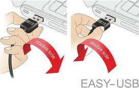 DeLOCK - USB-Kabel - USB (M) gerade bis Micro-USB Type B (M) gewinkelt - USB2.0 - 50cm - umkehrbare Stecker - Schwarz (83849)