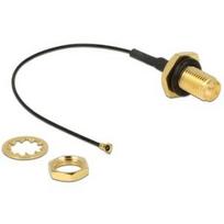 DeLOCK - Antennenkabel - RP-SMA (W) bis MHF4 (M) - 10cm - Koax - Schwarz (12464)