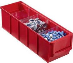 Allit Lagersichtbox ProfiPlus ShelfBox 300S Rot (L x B x H) 91 x 300 x 81 mm (456521)