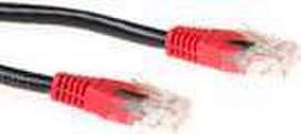ACT Black 1 meter U/UTP CAT6 patch cable cross with RJ45 connectors. Cat6 u/utp cross bk/rd 1.00m (IB8101)