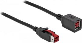 DeLOCK - PoweredUSB extension cable - USB PlusPower (24 V) (M) bis USB PlusPower (24 V) (W) 5,0m - Schwarz (85989)