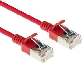 ACT Red 3 meter LSZH U/FTP CAT6A datacenter slimline patch cable snagless with RJ45 connectors (DC7503)