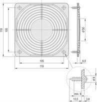 SCHROFF FAN GUARD SNAP-IN TYPE (60225052)