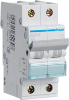 Hager MCN216. Anzahl der Pole: 2P. AC Eingangsfrequenz: 50/60 Hz, Nominale Stromabgabe: 16 A. Breite: 35 mm, Tiefe: 70 mm, Höhe: 83 mm (MCN216)