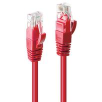 Lindy - Patch-Kabel - RJ-45 (M) bis RJ-45 (M) - 30,0m - UTP - CAT 6 - geformt, ohne Haken, verseilt - Rot (48040)